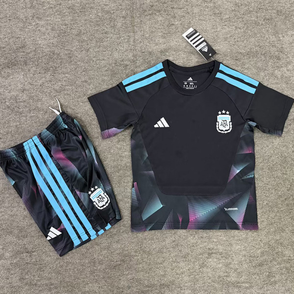 26/27 Argentina Ｇoalkeeper Black Kids Soccer Jersey