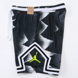 26/27 Flying Man Casual NBA Edition graffiti White&Black shorts#C2517