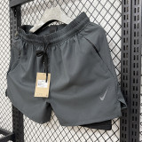 2026 NK Dark Grey Casual Double layer shorts#D1105 双层深灰色