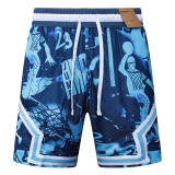26/27 Flying Man Casual NBA Edition Blue of the Sea shorts#C2524