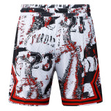 26/27 Flying Man Casual NBA Edition White& Red shorts#C2526