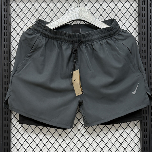 2026 NK Dark Grey Casual Double layer shorts#D1105 双层深灰色