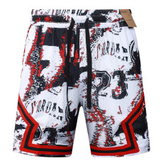 26/27 Flying Man Casual NBA Edition White& Red shorts#C2526