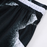 26/27 Flying Man Casual NBA Edition graffiti White&Black shorts#C2517