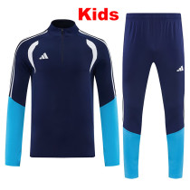 26/27 AD Royal Blue Kids Half Pull Tracksuit#814宝蓝(童装半拉链)