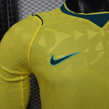 26/27 Brazil Home Long Sleeve Player Version Soccer Jersey(带小孔)