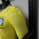 26/27 Brazil Home Long Sleeve Player Version Soccer Jersey(带小孔)