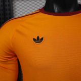26/27 Roma Yellow Long Sleeve Player Version Retro Soccer Jersey