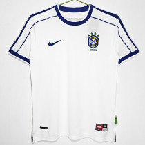 1998 Brazil White Retro Soccer Jersey