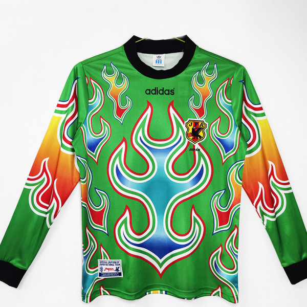 1998 Japan GoalKeeper Green Long Sleeve Retro Soccer Jersey(长袖)