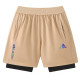2026 AD Khaki Double Layered Sports Shorts#A2002金标卡其
