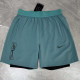 2026 NK Apple Green Double Layered Sports Shorts#N1002黑标果绿
