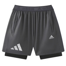 2026 A D Grey Double Layered Sports Shorts#A2001灰色