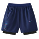 2026 NK Royal Blue Double Layered Sports Shorts#N1002金标上青