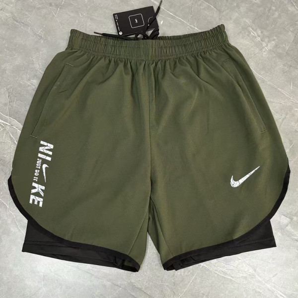 2026 NK Ｍilitary Green Double Layered Sports Shorts#N1004军绿