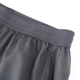 2026 NK Grey Double Layered Sports Shorts#N1001大白花标灰色