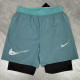 2026 NK Apple Green Double Layered Sports Shorts#1001果绿