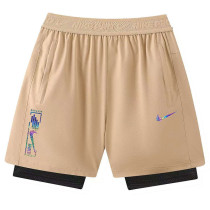 2026 NK Khaki Double Layered Sports Shorts#N1002金标卡其