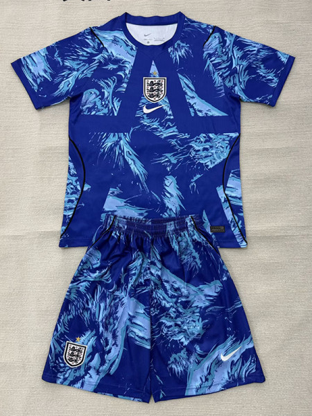 26/27 England Goalkeeper Blue Kids Soccer Jersey
