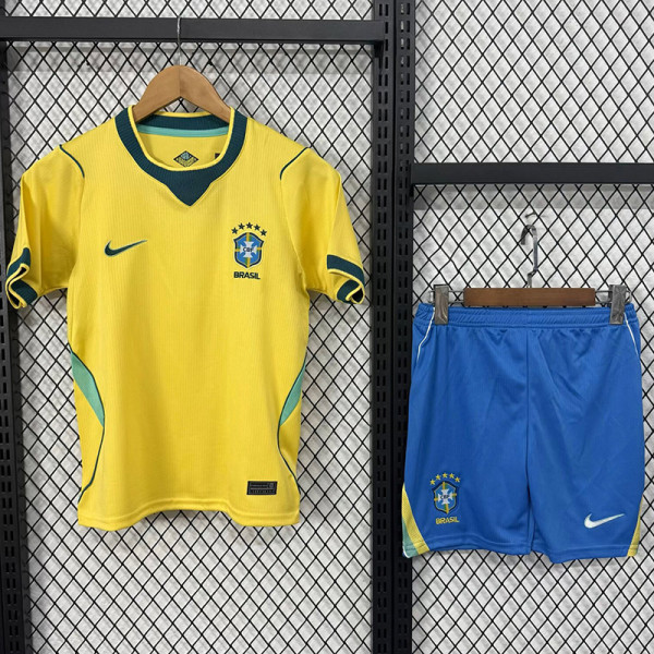 26/27 Brazil Home Kids Soccer Jersey