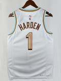 22/23 Cavaliers HARDEN #1White City Edition Top Quality Hot Pressing Retro NBA Jersey