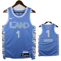 24/25 Cavaliers HARDEN #1Sky Blue City Edition Top Quality Hot Pressing Retro NBA Jersey