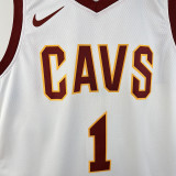 Cavaliers HARDEN #1White Top Quality Hot Pressing Retro NBA Jersey(黄边字体）