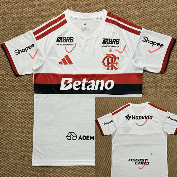 26/27 Flamengo Away Fans Soccer Jersey(Print all sponsors广告版)