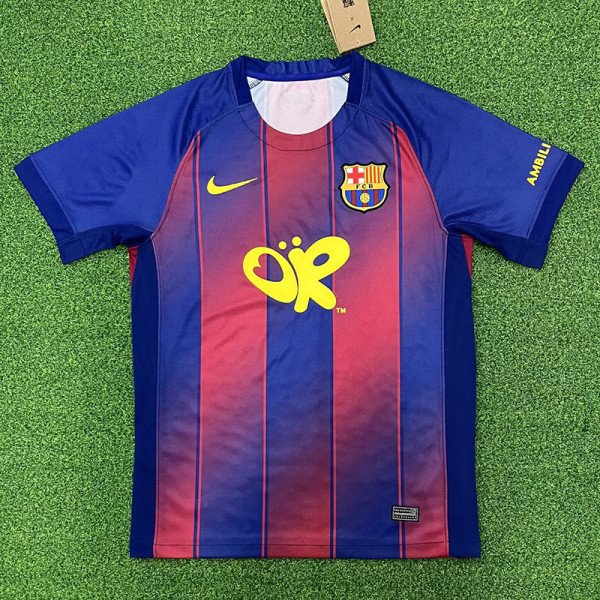25/26 BAR Home Print Personalized AD Fans Soccer Jersey