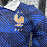 26/27 France Home Player Version Long Sleeve Soccer Jersey(embroidery star刺绣星)