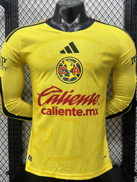 26/27 Club America Home Player Version Long Sleeve Soccer Jersey