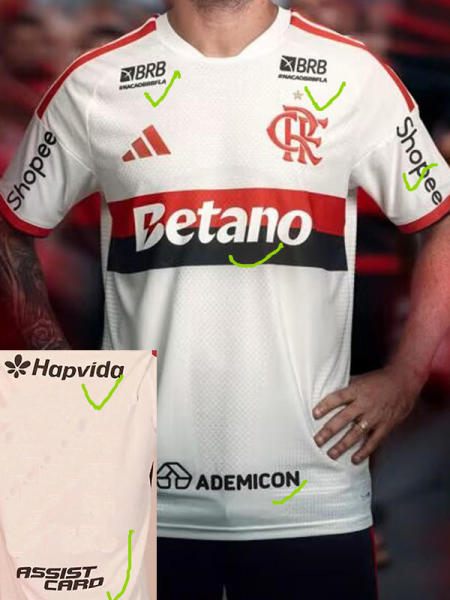 26/27 Flamengo Away Player Version Soccer Jersey(Print all sponsors)球员全广告