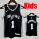 Sa Spurs WE MBANYAMA #1Black Kids Top Quality Hot Pressing NBA Jersey(童装)