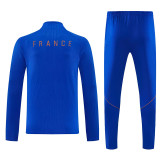 26/27 France Blue Half Pull Tracksuit#  (半拉链)