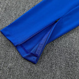 26/27 France Blue Half Pull Tracksuit#  (半拉链)