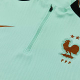 26/27 France Light Green Half Pull Tracksuit#  (半拉链)