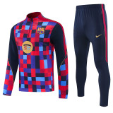 26/27 BAR Red&Blue Checkered Pattern Half Pull Tracksuit#  (半拉链)