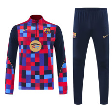 26/27 BAR Red&Blue Checkered Pattern Half Pull Tracksuit#  (半拉链)
