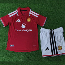 26/27 Man Utd Home Kids Player Version Soccer Jersey童装球员