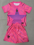26/27 France Goalkeeper Pink Kids Soccer Jersey
