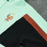 26/27 France Light Green Hooded Windbreaker Tracksuit