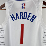 CLIPPERS HARDEN#1 White Kids Top Quality Hot Pressing NBA Jersey(童装)