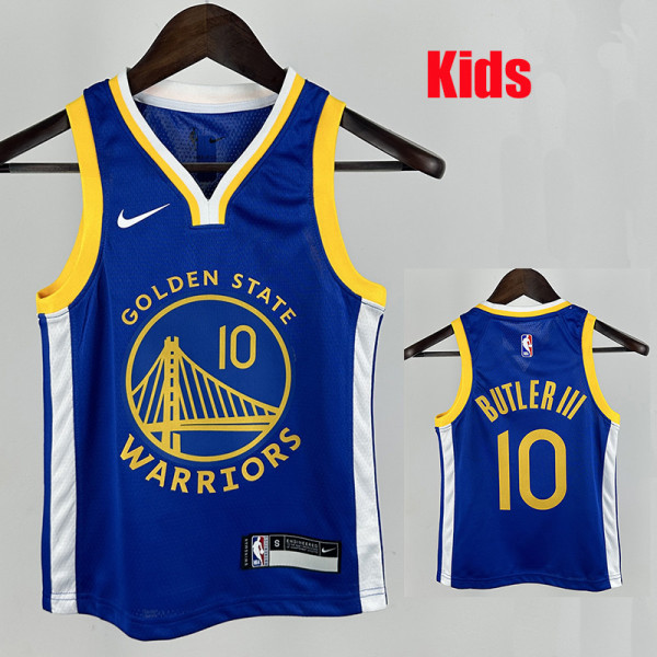 WARRIORS BUT LER III#10 Blue Kids Top Quality Hot Pressing NBA Jersey(童装)