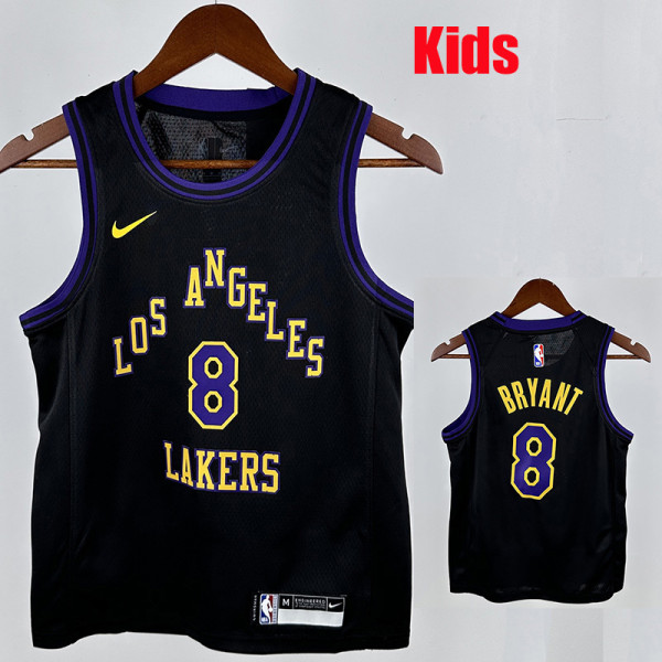 23/24 LAKERS BRYANT#8 Black City Kids Edition Top Quality Hot Pressing NBA Jersey(童装)