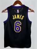 23/24 LAKERS JAMES #6 Black City Edition Kids Top Quality Hot Pressing NBA Jersey(童装)