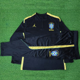 26/27 Brazil Black Player Version Half Pull Tracksuit  (半拉链)