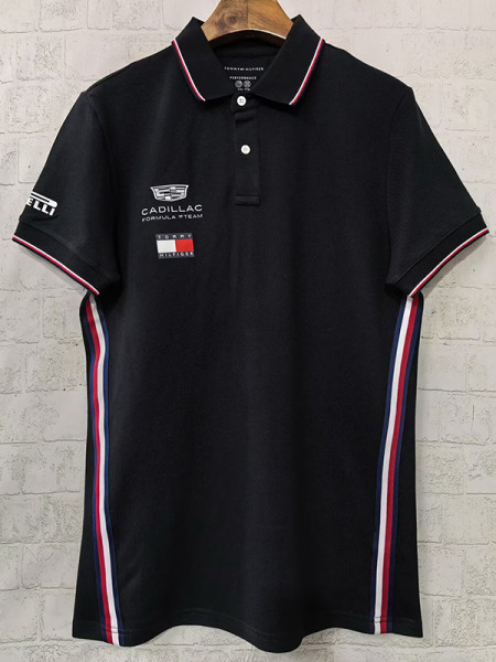 2026 Cadillac Black 1:1 Polo Racing Suit (翻领)