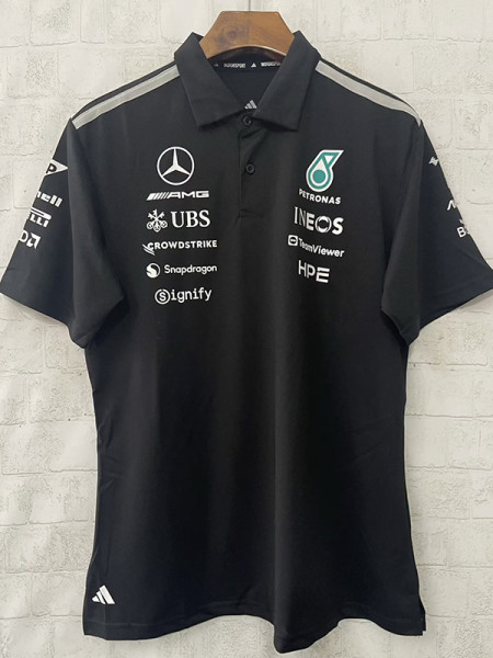 2026 F1 Mercedes Black 1:1 Polo Racing Suit (翻领)