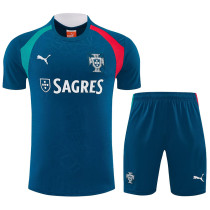 26/27 Portugal Lake Blue Training Short Suit(胸前广告)