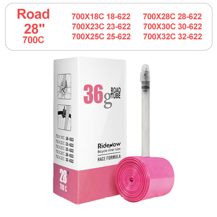 RideNow Ultralight Bike Inner Tube 700C x 18 25 28 32 Road MTB Bicycle TPU Tire 45/65/85mm Length French Valve Super Light Tube